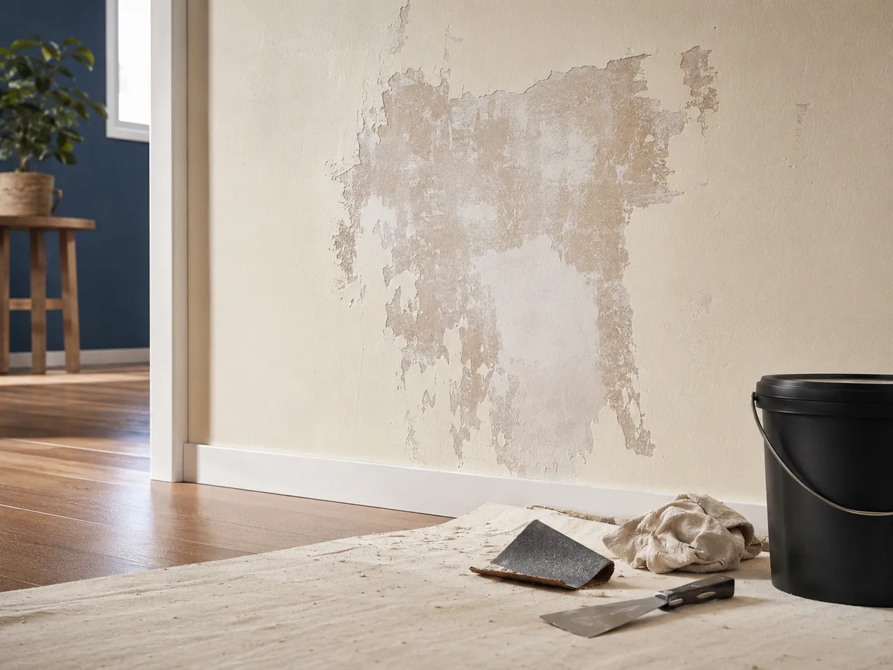 Como pintar parede descascando — detalhe prático